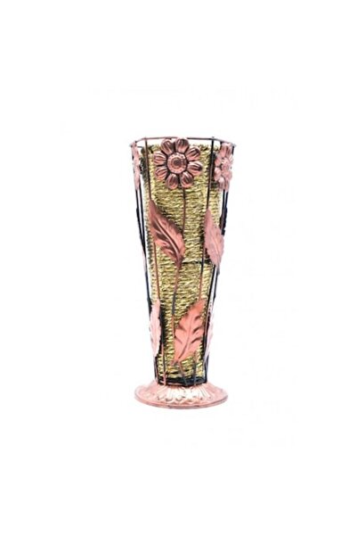 OEM Vază decorativă din metal/textil 27x11x11 cm multicoloră