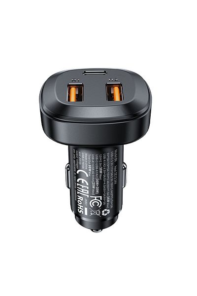 Acefast Încărcător auto 2x USB 1x USB-C 66W Power Delivery QC 4.0 negru