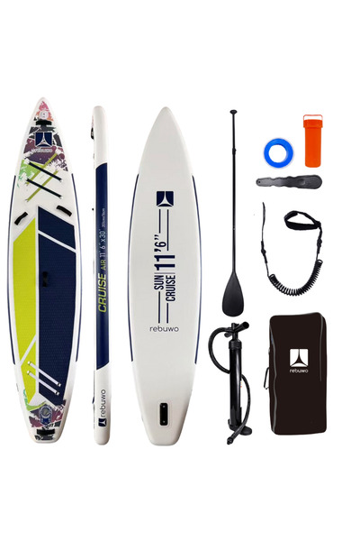 Rebuwo Pro Sup Şişme Sörf Tahtası Stand Up Paddle Board 76*351*15 Cm Yeşil Yarış Board