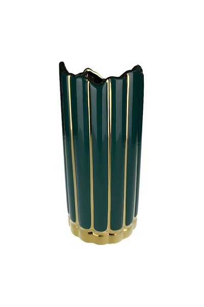 OEM Ceramic Vase with Stripes and Irregular Opening, M2, 13x30 cm