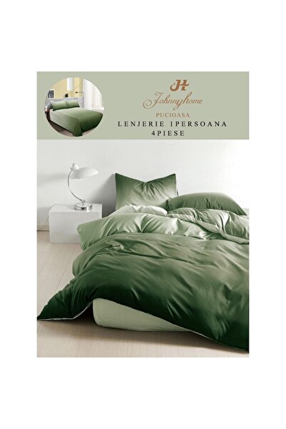 OEM Single bed linen set, fitted sheet, fine material, 4 pieces, degraded, 140x200cm, green