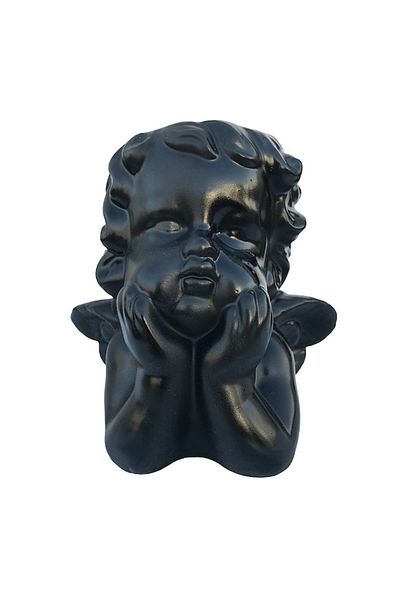 OEM Vază decorativă, ceramică, înger, 20x19cm, neagră