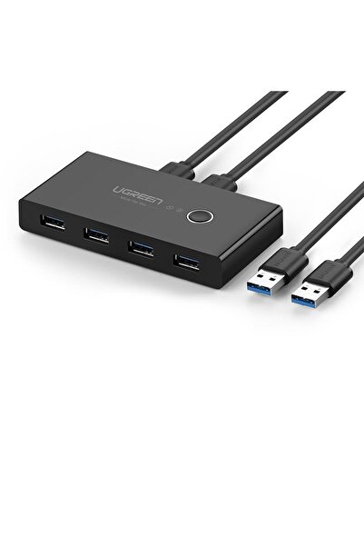 Ugreen Switch box HUB przełącznik 4x USB 2.0 rozdzielacz USB na dwa komputery - czarny