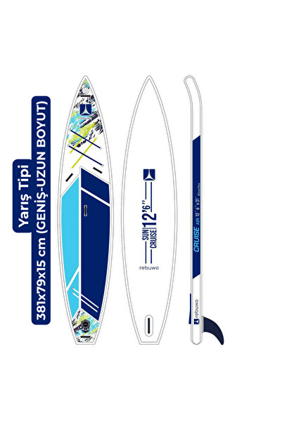 Rebuwo Pro Sup Şişme Sörf Tahtası Stand Up Paddle Board 79*381*15 Cm Mavi Yarış Board