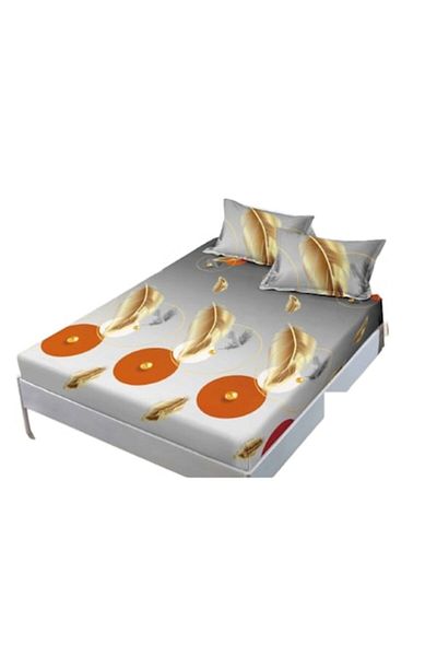 OEM Bedspread and Pillowcases, Finet, 3 Pieces, Single Person, 140x200cm, Feather Print, Multicolor