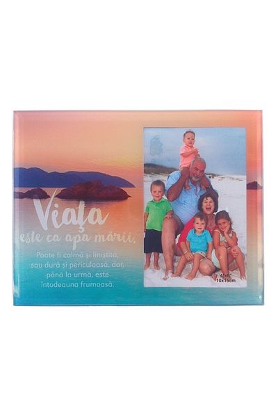 OEM Rama Foto, Sticla, Mesaje despre Viata, 10x15cm, Multicolor