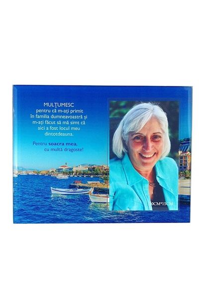 OEM Ramă foto din sticlă pentru fotografii 10x15, dedicată soacrei, M6