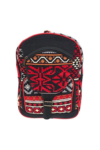 OEM Rucsac din material textil cu model traditional si buzunar mare in fata, inchidere cu catarama, M2,