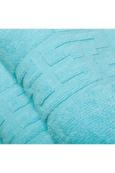 OEM Set 10 prosoape de baie, Bumbac, Bordura Greceasca, 500g/m², 70x140cm, Albastru Deschis Pastel