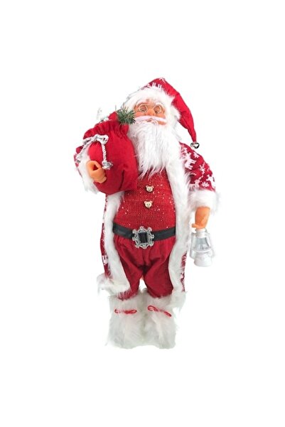 OEM Decorațiune Moș Crăciun din plastic cu haine textile, 90x40 cm