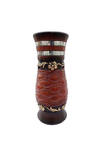 OEM Vază ceramică maro cu oglinzi, 25 cm