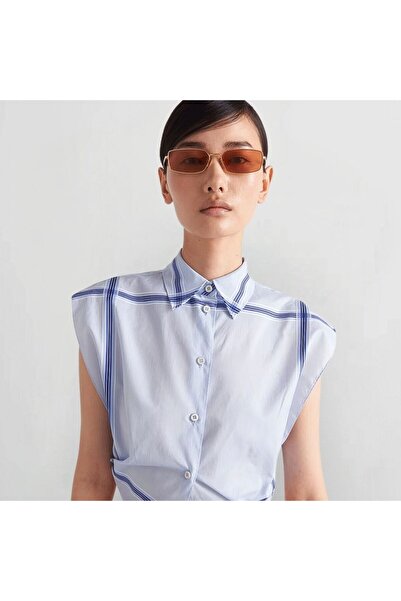 Prada Kadın güneş gözlüğü a60 5ak-07v 59-16, Dikdörtgen, Altın Renk, Metal Çerçeve