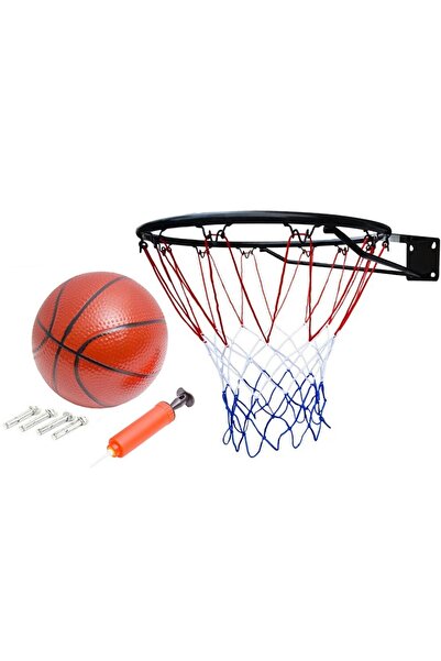 divendi-ro Set cu coș de baschet, minge și pompă, pentru copii de la 3 ani +, diametru 32 cm, negru-portocaliu