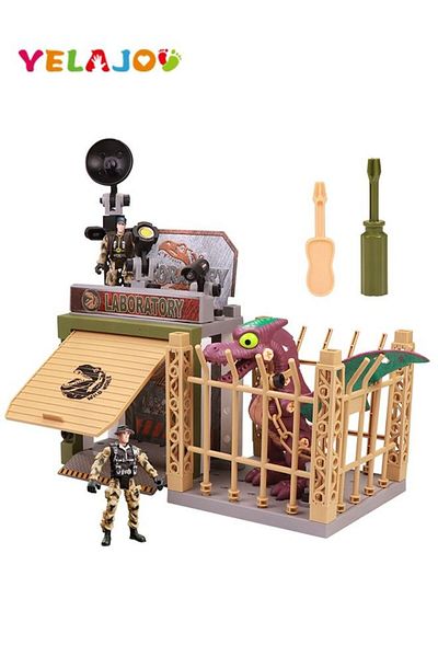 COOYA Dinosaur Military Laboratory Scene Toy Set Nut Disassembly STEM Educational Toy,Fits for 3+ Years
