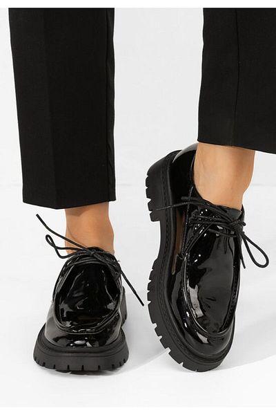 B T Shoes Akerra women's black oxford shoes
