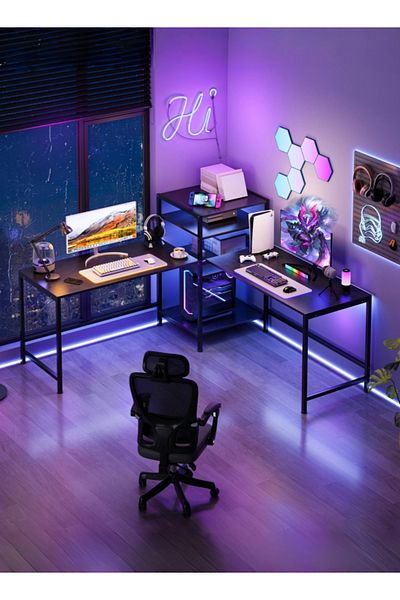 Sheinhome L Shaped Desk Corner Computer Table for Home Office & Study Desk, Gaming Table