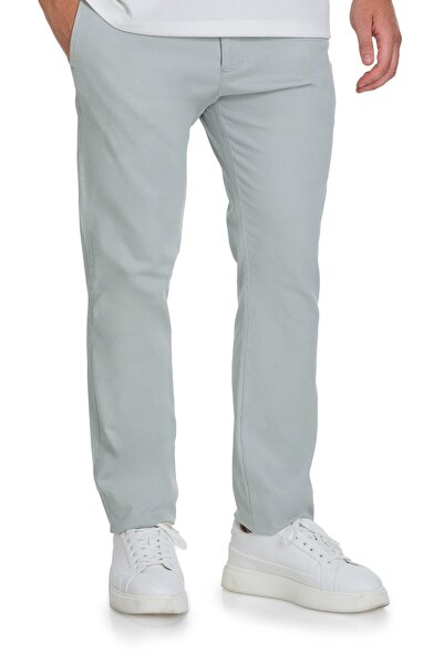 Hatemoğlu Gray Regular Fit Canvas Trousers with Side Pockets