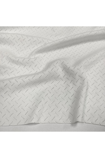 Kaf Kumaş Ύφασμα με διάτρητο πλέγμα Pointelle |   100% βαμβάκι |   Λευκή Σταυρωτή Γραμμή