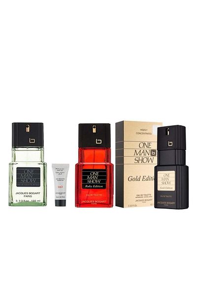 Jacques Bogart One Man Show Combo – Silver, Ruby Edition & Gold Edition – Eau de Toilette 100ml