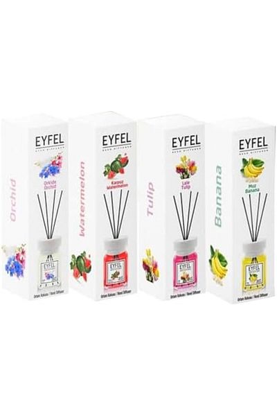 Generic EYFEL Reed Diffuser 4Pc Combo - Orchid, Watermelon, Tulip & Banana 120ml