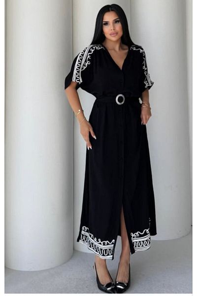 Pulli Collection Rochie maxi cu detaliu broderie importată