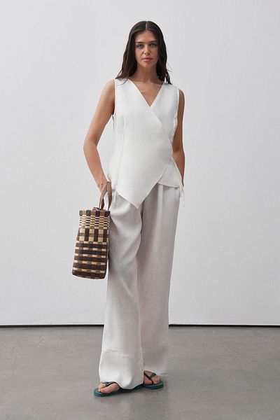 mathilda store Women's White Limited Edition Double Breasted Vest