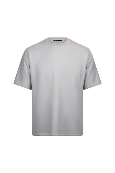 Hatemoğlu Tricou oversize gri cu decolteu rotund