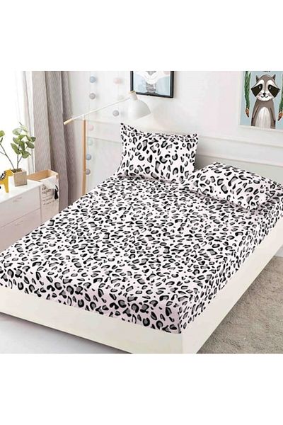 JOJO HOME Bed sheet set with elastic, Jojo Home, Animal Print, 3 pieces, 2 persons, 180x200cm, Finet