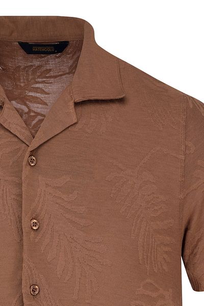 Hatemoğlu تي شيرت Camel Regular Fit ذو ياقة على شكل حرف A
