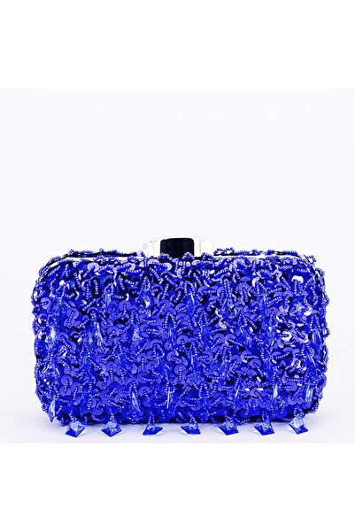 SOFILINE Μπλε τσάντα clutch με κρύσταλλα και πούλιες BME6011 06