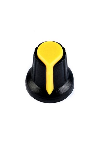 OEM Buton pentru potentiometru, 15x17mm, negru-galben