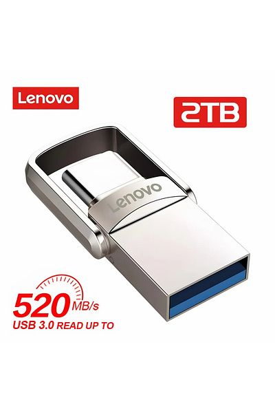 LENOVO 2TB Mini USB Flash Drive USB 3.0 Type-C 2 Portable High Speed 512GB