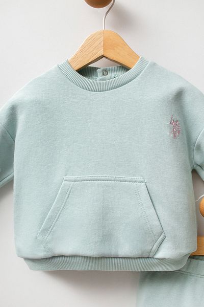 U.S. Polo Assn. Licensed Baby Girl Top and Bottom 2 Piece Set