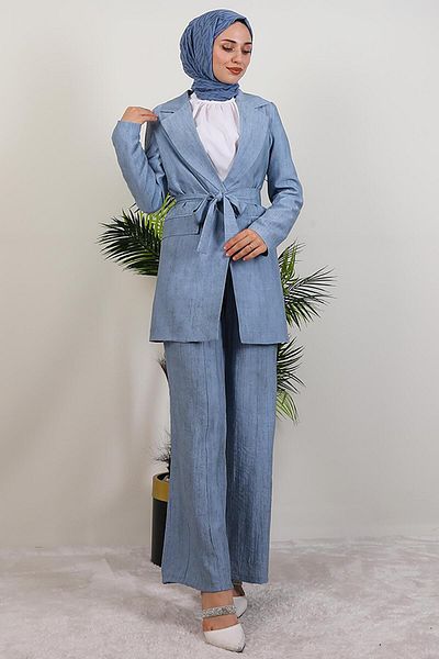 GİYZAMİLA Σετ παντελόνι Başak Baby Blue