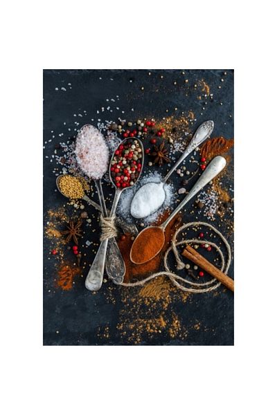 OEM Kitchen Rug, Non-slip, Spoons and Spices, Multicolor, 120x180cm