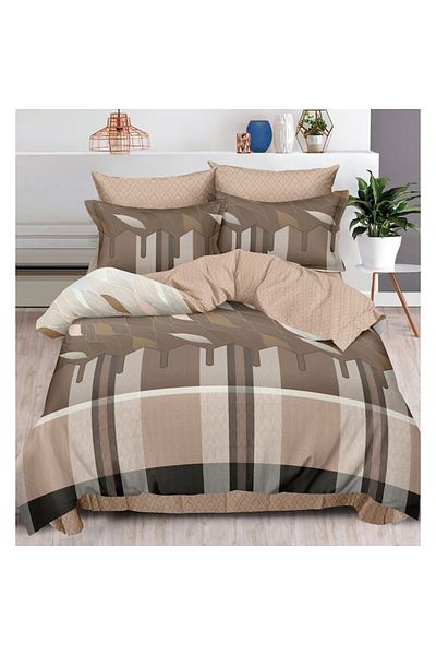 OEM Double Bed Linen 2 Sides, 6 Pieces, 2 Persons, 180x200cm, Finet Satin, Beige Shades
