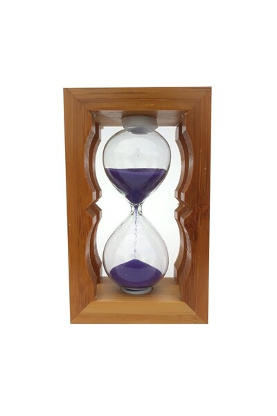 OEM Hourglass with Sand on Wooden Stand - 5 Minutes