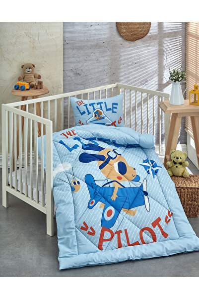 Komfort Home Printed 100% Cotton Silicone Fiber Baby Quilt+Pillow