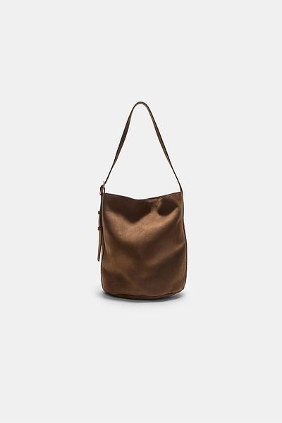 Stradivarius Faux suede bucket bag