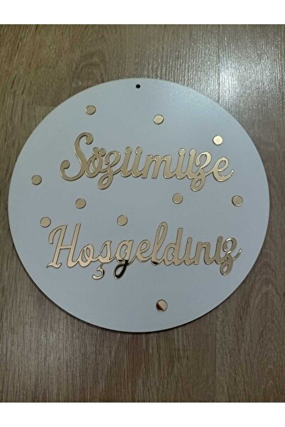 Şirin Lazer SÖZÜMÜZE HOŞGELDİNİZ YAZILI KAPI SÜSÜ DUVAR DEKORASYONU