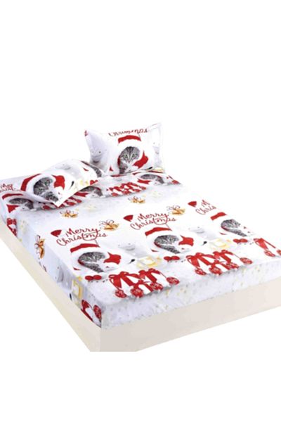 JOJO HOME Bed sheet with elastic and 2 pillowcases, Jojo Home, Finet, for 2 persons, 3 pieces, Multicolor