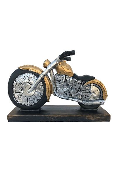 OEM Piggy Bank in the Shape of Motorcycle with Plastic Clock, 26x17 cm, Multicolor
