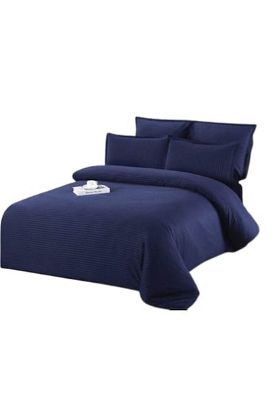 OEM Double Bed Linen, Damask, 6 pieces, 2 persons, 200x230cm, Navy Blue
