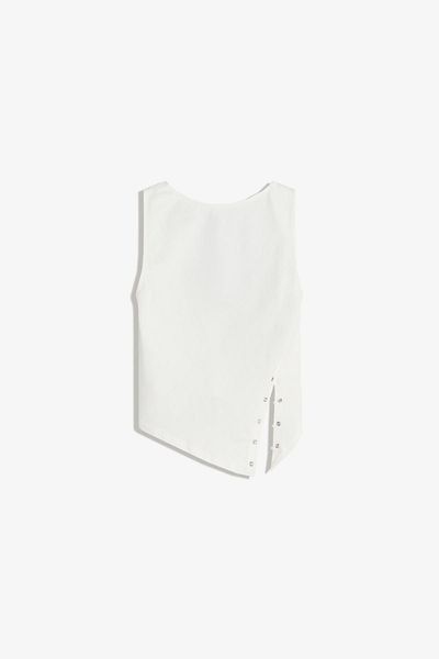 Bershka Asymmetric sleeveless T-shirt with studs