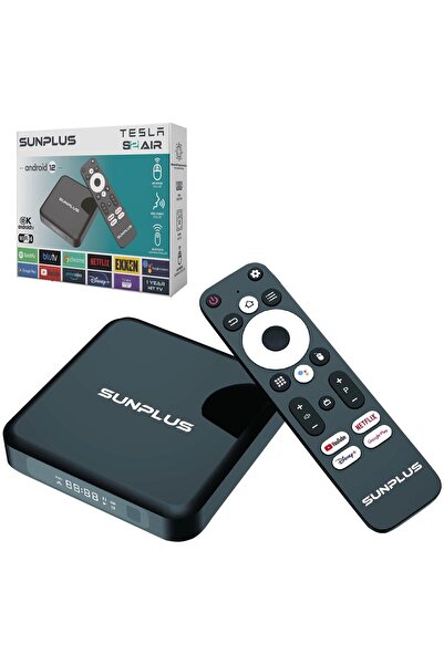 sunplus TESLA S2 AİR 4K ANDROİD TV BOX 2GB RAM 16GB HAFIZA WİFİ6