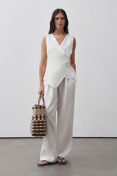 mathilda store Women's White Limited Edition Double Breasted Vest