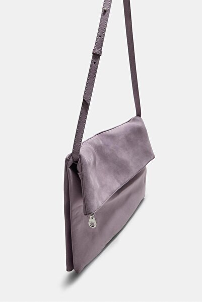 Stradivarius Faux suede maxi clutch