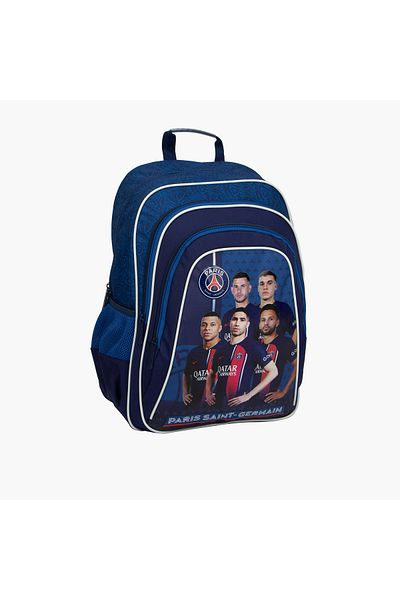 PSG Logo Detail 18-inch Backpack with Adjustable Straps and Zip Closure - 28x13x45 cms