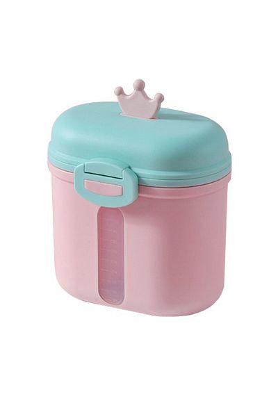 Little Mom Cutie portabila pentru alimente solide si lapte praf Little Mom, cu capac dublu, inchidere etans, Li