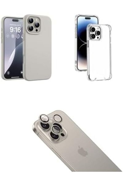 Generic 16 Pro Max Case 2 Pack with Camera Protector, Silicone Matte Phone Cover, Clear Shockproof TPU Case,